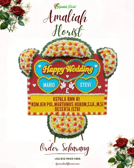 Papan Bunga Pernikahan Dibee